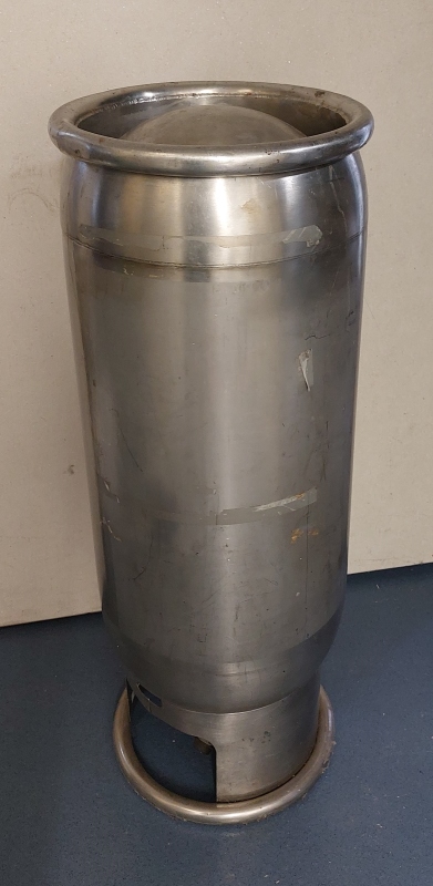 Propane gas tank pictured upside down