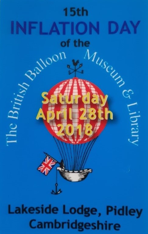 Blue background to sticker with the BBM&L logo in the centre and event date across the logo balloon. At foot of sticker is the location.
