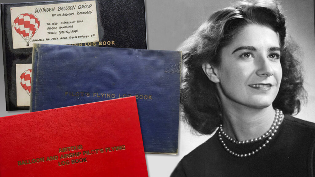 Montage of logbook items and image of Renee Thornton